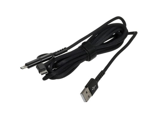 Кабель PERO DC-06 2А 2м универсальный 3 в 1 (Lightning/micro USB/Type-C) черный